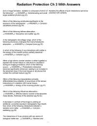 Radiation protection ch 3.