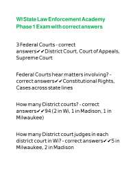 WI State Law Enforcement Academy Phase 1 Exam with correct answers