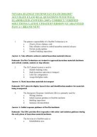 NEVADA HAZMAT TECHNICIAN EXAM 2026/2027 ACCURATE EXAM REAL QUESTIONS WITH WELL ELABORATE