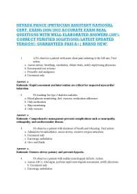 NEVADA PANCE (PHYSICIAN ASSISTANT NATIONAL CERT. EXAM) 2026/2027 ACCURATE EXAM REAL QU