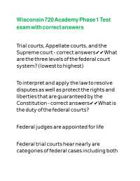 Wisconsin 720 Academy Phase 1 Test exam with correct answers