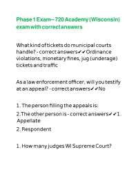 Phase 1 Exam-- 720 Academy (Wisconsin) exam with correct answers