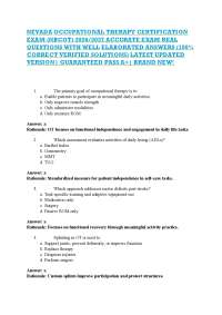 NEVADA OCCUPATIONAL THERAPY CERTIFICATION EXAM (NBCOT) 2026/2027 ACCURATE EXAM REAL QU