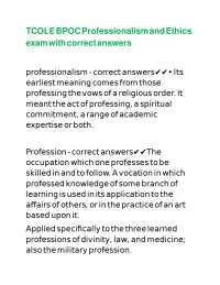 TCOLE BPOC Professionalism and Ethics exam with correct answers