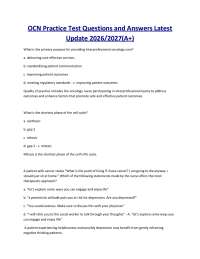OCN Practice Test Questions and Answers Latest Update 2026/2027(A+)