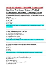Structural Welding Certification Practice Exam Questions And Correct Answers