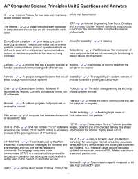 AP Computer Science Principles Unit 2 Questions and Answers