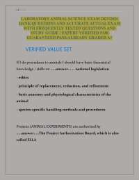 Laboratory Animal Science Exam 2026: Verified Questions and Accurate Actual Study Guide