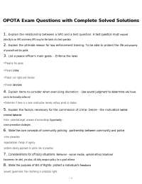 OPOTA Exam Questions with Complete Solved Solutions