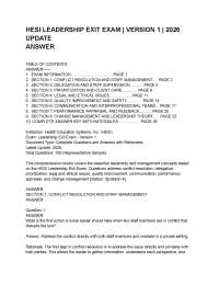 HESI LEADERSHIP EXIT EXAM VERSION 1 QUESTIONS AND ANSWERS.