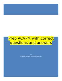 Prep ACVPM with correct questions and answers