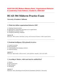 USC BUAD 304 Midterm Mastery Bank: Tolan Edition (2026/27)