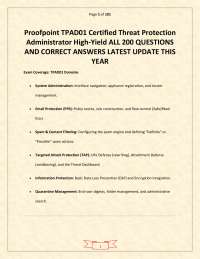 Proofpoint TPAD01 Certified Threat Protection Administrator High-Yield ALL 200 QUESTIONS A
