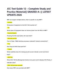 JCC Test Guide 12 – Complete Study and Practice Material|| GRADED A+|| LATEST UPDATE 202