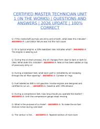 CERTIFIED MASTER TECHNICIAN UNIT 1 QUESTIONS AND ANSWERS | COMPLETE STUDY GUIDE | 2026 UPD