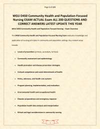 WGU D450 Community Health and Population-Focused Nursing EXAM ACTUAL Exam ALL 200 QUESTION