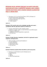 MONTANA SOCIAL WORKER 2026/2027 ACCURATE EXAM REAL QUESTIONS WITH WELL ELABORATED ANSWERS