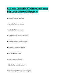 CLC 059 CERTIFICATION PAPER 2026 FULL SOLUTION GRADED A+