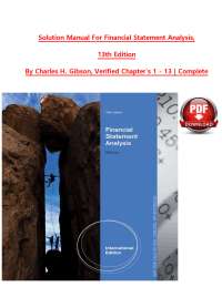 Solution Manual for Financial Statement Analysis, 13th Edition by Charles H. Gibson – Acco