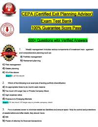 CEPA Certified Exit Planning Advisor Exam (2026/2027) (pdf) | Finance | EPI