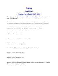 Medicine Nephrology Fresenius Hemodialysis Study Guide