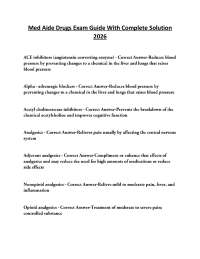 Med Aide Drugs Exam Guide With Complete Solution 2026