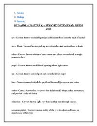 MED AIDE - CHAPTER 13 - SENSORY SYSTEM EXAM GUIDE 2026