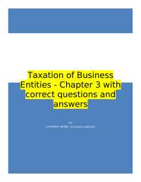 Taxation of Business Entities - Chapter 3 with correct questions and answers