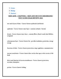 MED AIDE - CHAPTER 6 - SKIN AND MUCOUS MEMBRANES TEST GUIDE EXAM REVIEW 2026