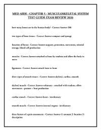 MED AIDE - CHAPTER 5 - MUSCULOSKELETAL SYSTEM TEST GUIDE EXAM REVIEW 2026