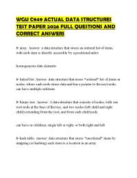 WGU C949 ACTUAL DATA STRUCTURES TEST PAPER 2026 FULL QUESTIONS AND CORRECT ANSWERS