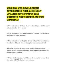 WGU C777 WEB DEVELOPMENT APPLICATIONS POST-ASSESSMENT UPDATED REVIEW PAPER 2026 QUESTIONS