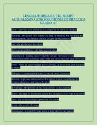 LENGUAJE DISLALIA TDL SCRIPT ACTUALIZADO 2026 SOLUCIONES DE PRÁCTICA GRADO A+