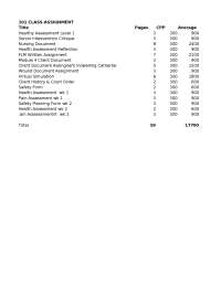 Class Assignment Answers