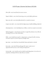 GCSE PE paper 2 Questions And Answers 2025/2026