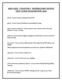 MED AIDE - CHAPTER 9 - RESPIRATORY SYSTEM TEST GUIDE EXAM REVIEW 2026