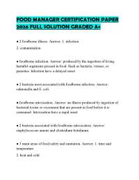 FOOD MANAGER CERTIFICATION PAPER 2026 FULL SOLUTION GRADED A+