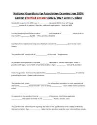 National Guardianship Association Examination 100% Correct (verified answers)2026/2027 Lat