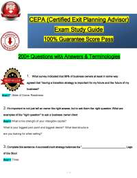 CEPA Certified Exit Planning Advisor Exam Guide (2026/2027) (pdf) | Finance | EPI