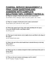 FUNERAL SERVICE MANAGEMENT 2, FINAL EXAM