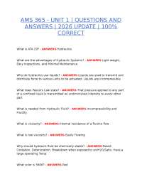 AMS 365 – UNIT 1 QUESTIONS AND ANSWERS 2026 UPDATE | 100% CORRECT