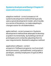 Systems Analysis and Design Chapter 01 exam with correct answers