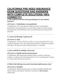 CALIFORNIA PRE-NEED INSURANCE EXAM QUESTIONS AND ANSWERS WITH COMPLETE SOLUTIONS 100% COR