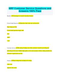NRF Customer Service Questions and Answers 100% Pass