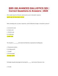 BBS 200 AVANCED BALLISTICS SDI | Correct Questions & Answers | 2026