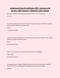 Fundamental Payroll Certification (FPC) Questions and Answers 100% Graded A+ 2026/2027 La