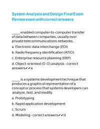 System Analysis and Design Final Exam Review exam with correct answers