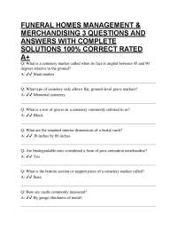 FUNERAL HOMES MANAGEMENT & MERCHANDISING 3 QUESTIONS AND ANSWERS WITH COMPLETE SOLUTION
