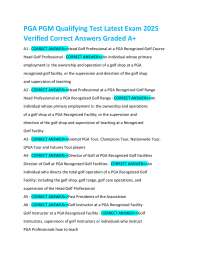 PGA PGM Qualifying Test Latest Exam 2025 Verified Correct Answers Graded A+