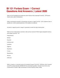 BI 121 Forbes Exam // Correct Questions And Answers | Latest 2026